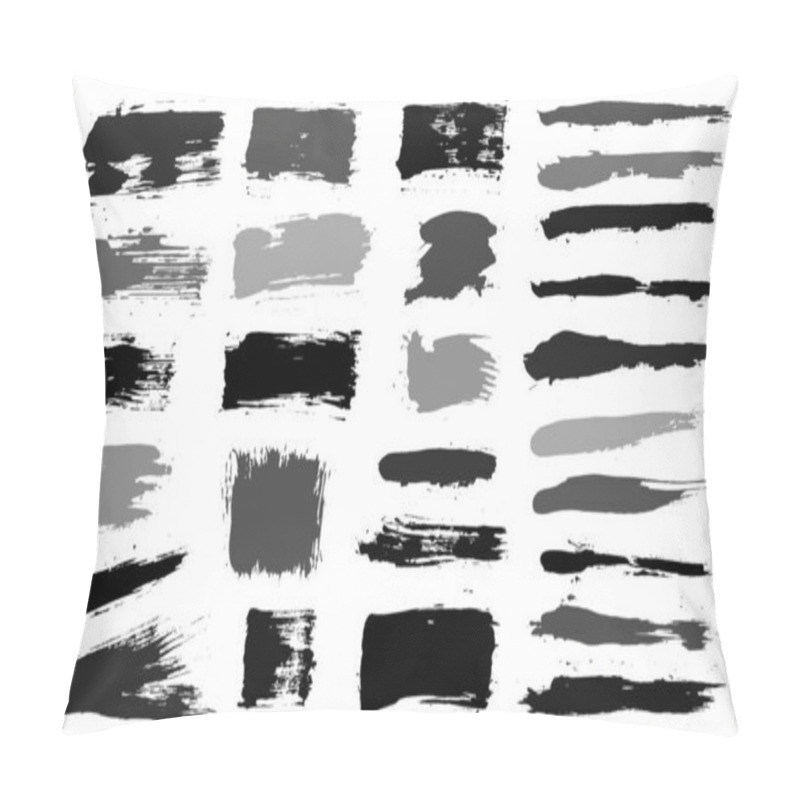 Personality  Brush strokes. Vector paintbrush set. Grunge design elements pillow covers