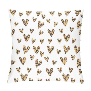 Personality  Seamless Pattern With Leopard Hearts, Trendy Design, Vector Pillow Covers