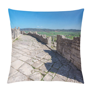 Personality  Ancient Roman Street In The Ruined City Of Dougga Near Teboursouk, Tunisia Pillow Covers
