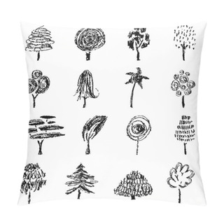 Personality  Vector Sketch Trees Pillow Covers