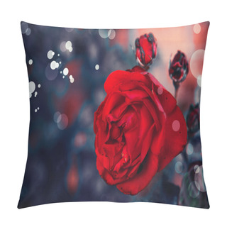 Personality  Red Rose Flower Pillow Covers