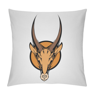 Personality  Antilope Graphic Mascot Head With Horns. Vector Illustration Pillow Covers