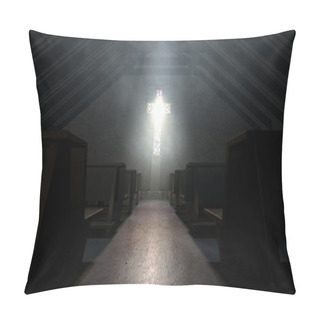 Personality  Stained Glass Window Crucifix Church Pillow Covers