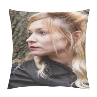 Personality  Portrait Young Woman Pillow Covers