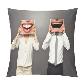Personality  Photo Of Laughing Merrily Couple Pillow Covers