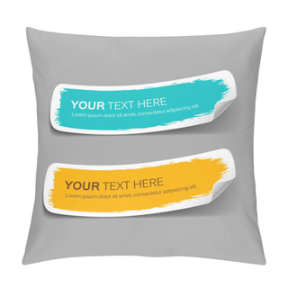 Personality  Colorful Label Paper Brush Stroke Pillow Covers