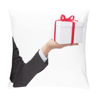 Personality  Businessman Holding And Offer A Gift Pillow Covers