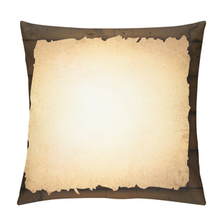 Personality  Burnt Paper At Wooden Background Pillow Covers