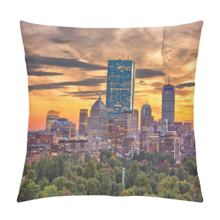 Personality  Boston, Massachusetts, USA Downtown Skyline Over The Park Pillow Covers