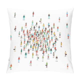 Personality  Crowd Of People Gathering At Center Pillow Covers