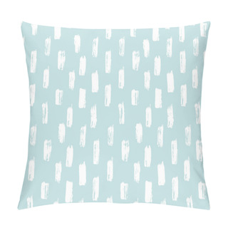 Personality  Seamless Ink Brush Painted Pattern With Blue And White Elements. Vector Illustration. Pillow Covers