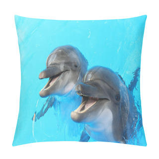 Personality  Dolphins Swim In The Pool Pillow Covers