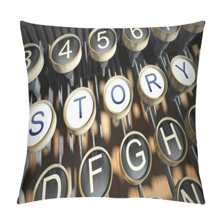 Personality  Typewriter With Story Buttons, Vintage Pillow Covers