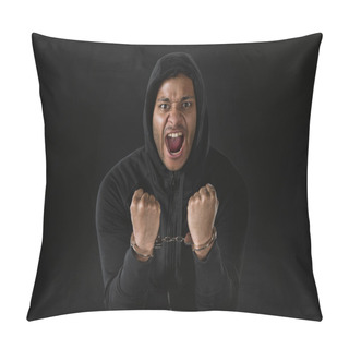 Personality  African American Robber In Zoodie And Manacles Pillow Covers
