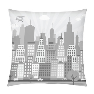 Personality  City Background (black & White) Pillow Covers