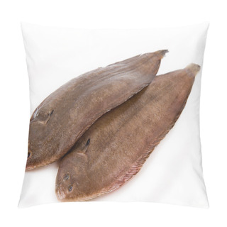Personality  Whole Couple Fresh Sole Fish On White Background Pillow Covers