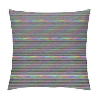 Personality  Glitch TV Screen. Abstract Background. Digital Illustration Pillow Covers