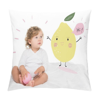 Personality  Toddler Girl With Ball Pillow Covers