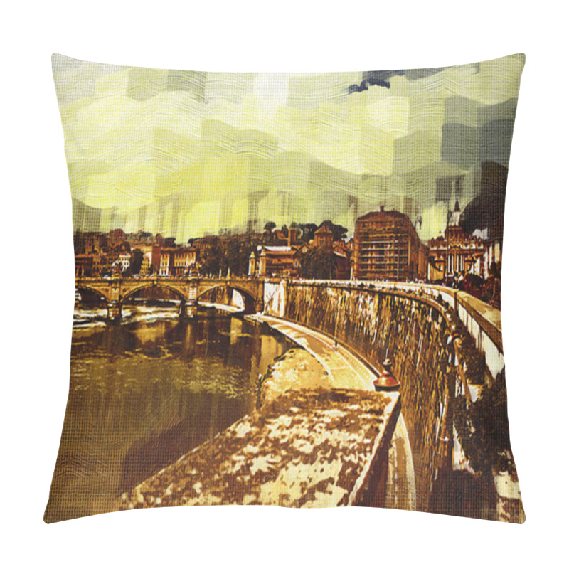 Personality  Rome Italy art illustration pillow covers