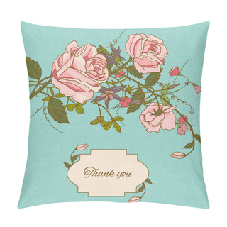 Personality  Vintage Flowers Card Color Pillow Covers