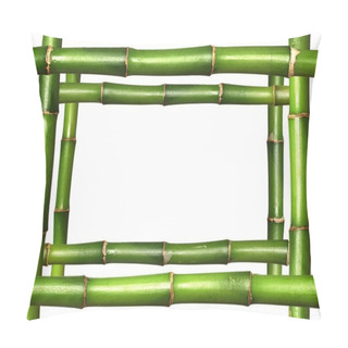 Personality  Bamboo Stems Frame Border On White Background Pillow Covers