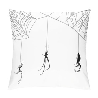 Personality  Web With Three Spiders Pillow Covers