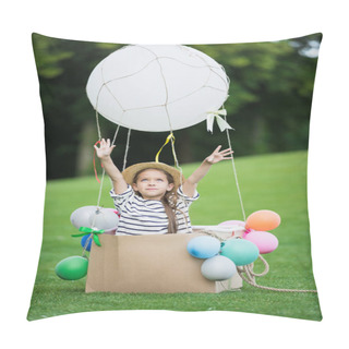 Personality  Girl In Hot Air Balloon Pillow Covers