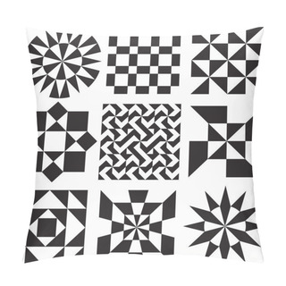 Personality  Geometric Patterns In Black And White Pillow Covers