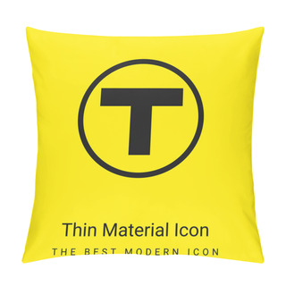 Personality  Boston Metro Logo Minimal Bright Yellow Material Icon Pillow Covers