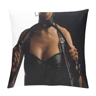 Personality  Woman With Leather Whip Pillow Covers