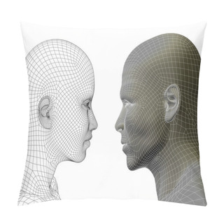 Personality   Male And  Female Heads Pillow Covers
