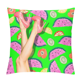 Personality  Female Legs Wearing Summer High Heels Pillow Covers