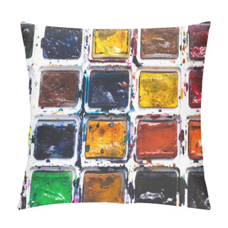 Personality  Full Frame Image Of Colorful Watercolor Paints Background  Pillow Covers