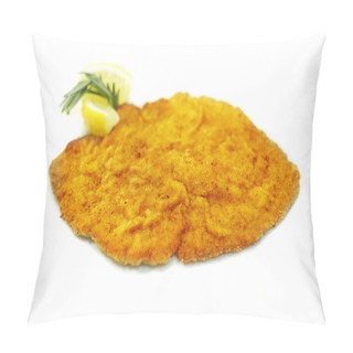Personality  Schnitzel Isolated, Escalope Meat With Lemon And Rosmary Pillow Covers