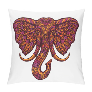 Personality  Festive Indian Elephant. Ethnic Patterns. Vector Illustration Pillow Covers