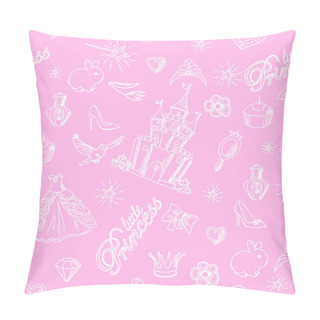 Personality  Pink Princess Seamless Pattern. Pillow Covers