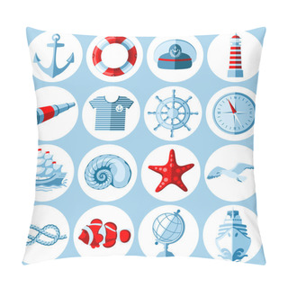Personality  Nautical Icons Set Pillow Covers