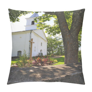 Personality  White Church In Midday Pillow Covers