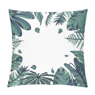 Personality  Tropical Palm Leaves Isolated On White Background.  Pillow Covers