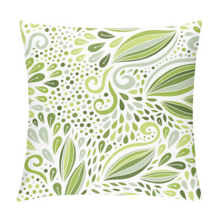 Personality  Floral Seamless Pattern. Green Monochrome Ornament. Vector Print For Textile Design. Pillow Covers