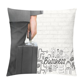 Personality  Businessman With Briefcase And Business Pillow Covers