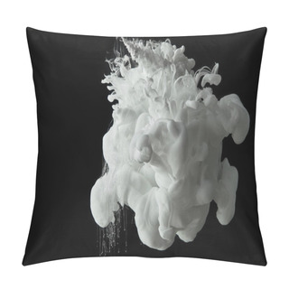 Personality  White Splash Of Paint Flowing In Water On Black Background Pillow Covers