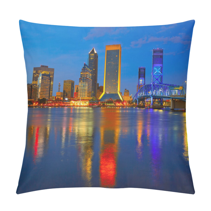 Personality  Jacksonville Skyline Sunset River In Florida Pillow Covers