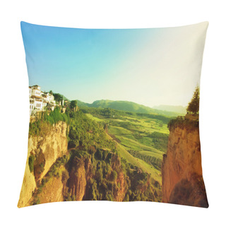 Personality  Panoramic View From New Bridge In Ronda, One Of The Famous White Pillow Covers