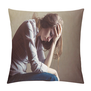 Personality  Young Sad Girl  Pillow Covers