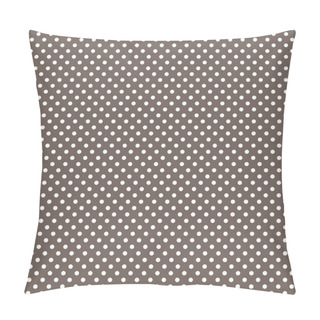 Personality  Vector Pattern - White Polka Dots On Brown Background Retro Seamless Background Pillow Covers