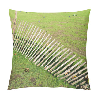 Personality  Green Grass And Fallen Fence Pillow Covers