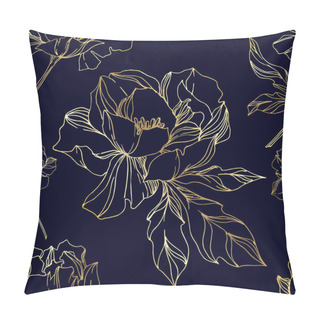 Personality  Vector Peony Floral Botanical Flowers. Black And White Engraved  Pillow Covers