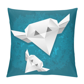 Personality  Vector Illustration Of Paper Owls. Pillow Covers