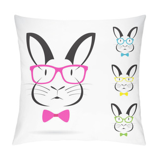 Personality  Vector Image Of A Rabbits Wear Glasses  Pillow Covers